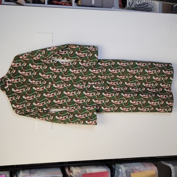 Zara Green Printed Slit Midi Night Out Dress Size Small - Picture 7 of 15